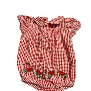 Vintage okie dokie 6-9 month strawberry 🍓 bubble baby girl